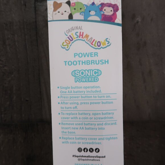 Squishmallow Sonic Electric Toothbrush Kids Fun Oral Care Easy Grip Handle - Picture 4 of 4